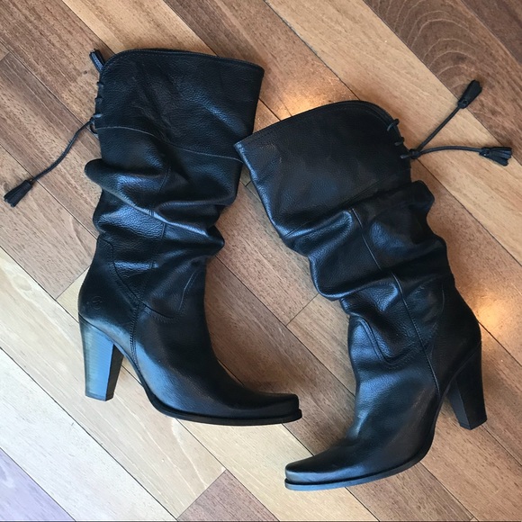 Bronx Shoes - Bronx Black Tassel Western Slouch Boots
